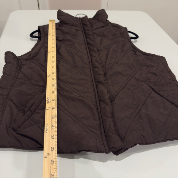 Daisy Fuentes Lightweight Puffer Vest Chocolate Brown Size Junior XL - Picture 8 of 9